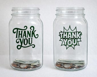 Thank You Tip Jar Vinyl Decal – DIY Small Business Counter Sign