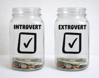 Introvert vs Extrovert Tip Jar Vinyl Decals – Set of 2 Vinyl Only