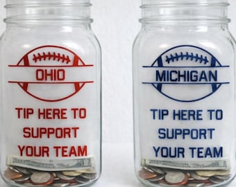 Football Voting Tip Jar Decals – DIY Game Day Decor (Set of 2 Vinyl Only)