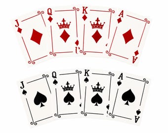 Playing Card Vinyl Decal | Ace King Queen Jack Poker Casino Decor Sticker