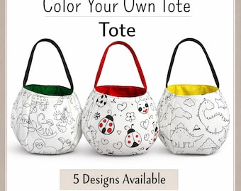 Color Your Own Tote Bag – DIY Kids Craft Activity – Party Favor