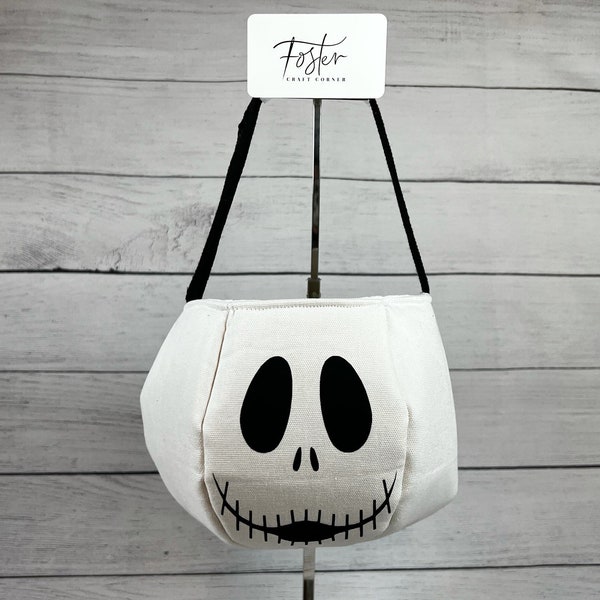 Skeleton Face Tote Bag - Skeleton Accessory - White and Black - Gift - Unique Tote - Fun - Candy - Everyday - Holiday - Easter - Halloween