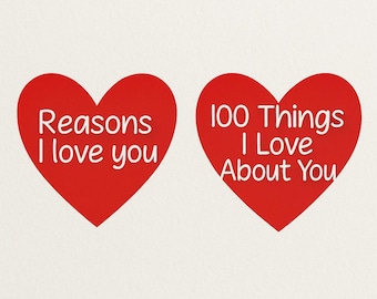 Reasons I Love You Vinyl Decal – DIY Anniversary Gift, Jar Label Sticker