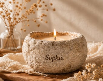 Candela profumata personalizzata, candela in cera di soia con incisione personalizzata, regalo minimalista per aromaterapia, arredamento scandinavo per la casa