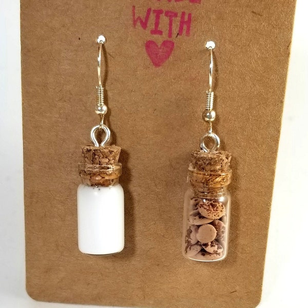 cookies and milk bottle earrings