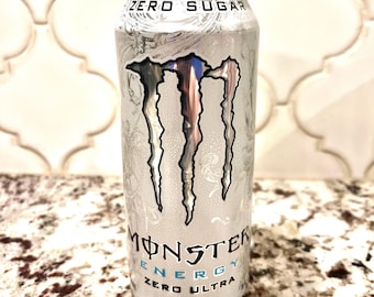 Monster Energy- Original White Zero Ultra Upcycled Kerze