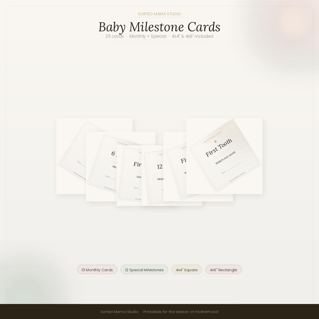 Printable Monthly Baby Milestone Cards With Special Moments Included ...