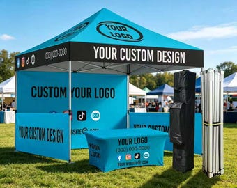 Custom Canopy Tent with Your Logo Personalized Event Tents 10x10 Printed Tents for Trade Show Custom Design Tent for Craft Show Pop-Up Tents