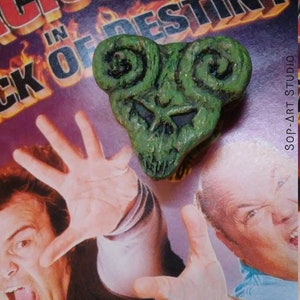 Pick of Destiny pin resin / enamel Tenacious D jacket rock guitar GLOW sculpture movie prop cosplay devil demon