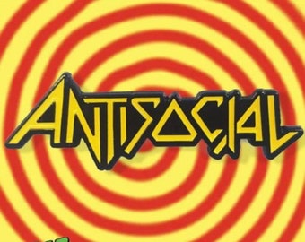 Antisocial Anthrax Euphoric Yellow Limited Edition enamel pin metal music