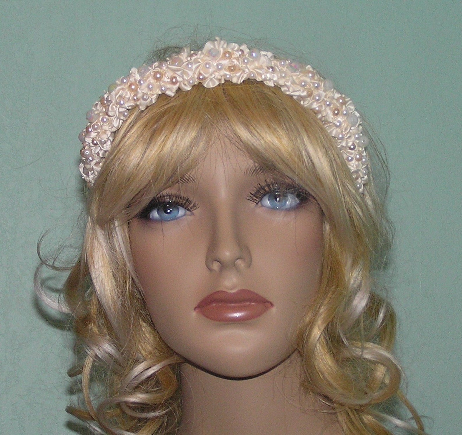 HEADBAND TIARA Wedding Bridal Ivory White Hand Made Etsy