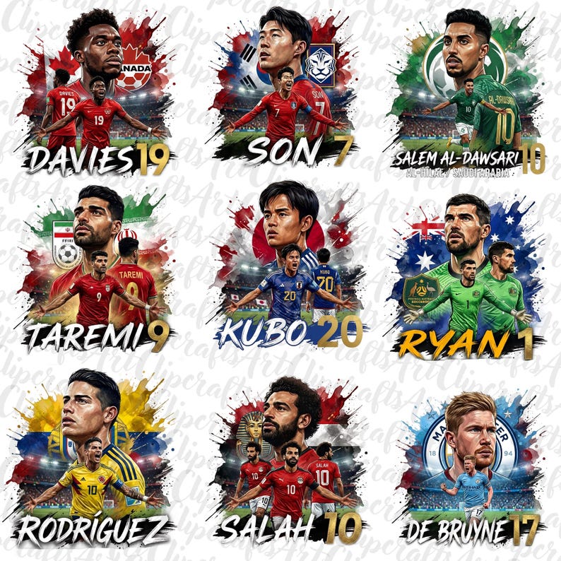 World Cup 2026 PNG Bundle, Soccer Country Designs, World Cup National Teams T-Shirt PNG, Mexico World-Cup Football Clipart designs, Clipart