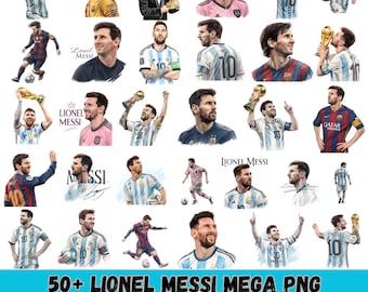 Lionel Messi Clipart Bundle, Argentina Fan Art Soccer Star PNG Files (Digital Download)