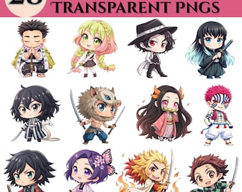 Paquete de imágenes PNG de fanart de Demon Slayer (anime) 2, sublimación de camisetas de Demon Slayer para imprimir, regalo para amantes del anime, personajes de manga y cómics, diario creativo.