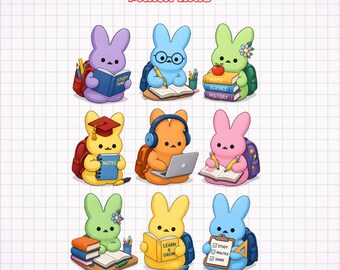 Teacher Easter PNG, Cut Peeps Reading Books Png, Easter Bunny Reading Book Png, Happy Easter PNG, Bunny Easter PNG, Easter Png