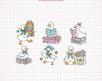 Silly Goose Reading PNG, Funny Goose Png Book Lover Design, Silly Goose Bookish Png, Silly Goose Book Club PNG, Cute Goose Png