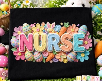 Easter Nurse PNG, Floral Coquette Design, Spring Vibes Png, Happy Easter Png, Nurse Easter png, School Nurse Png
