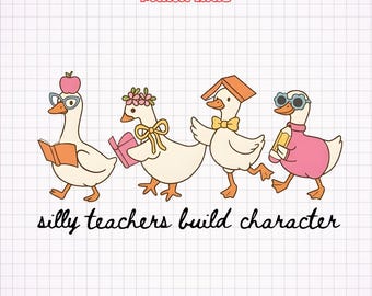 Teacher Goose PNG, Funny School Goose Shirt Design, Back to School PNG, Cute Classroom Design, Teacher Png, Education PNG