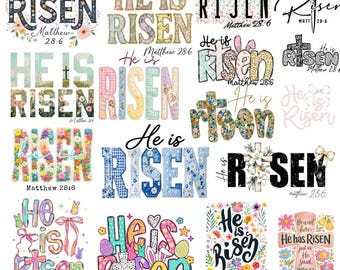 He Is Risen Png Bundle, Christian Easter PNG Bundle, He Is Risen Matthew 28:6, True Story 3 Days Floral Png, Bible Verse Png, Christian Png