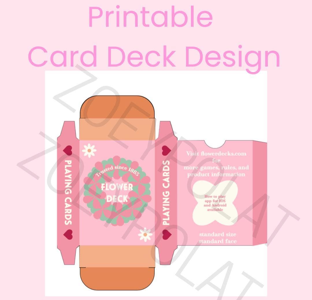 Printable Playing Card Box Template | Deck Packaging Design (AI) - Etsy