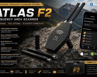 Atlas F2 Frequency Area Scanner Long Range Detector Bluetooth Android iOS