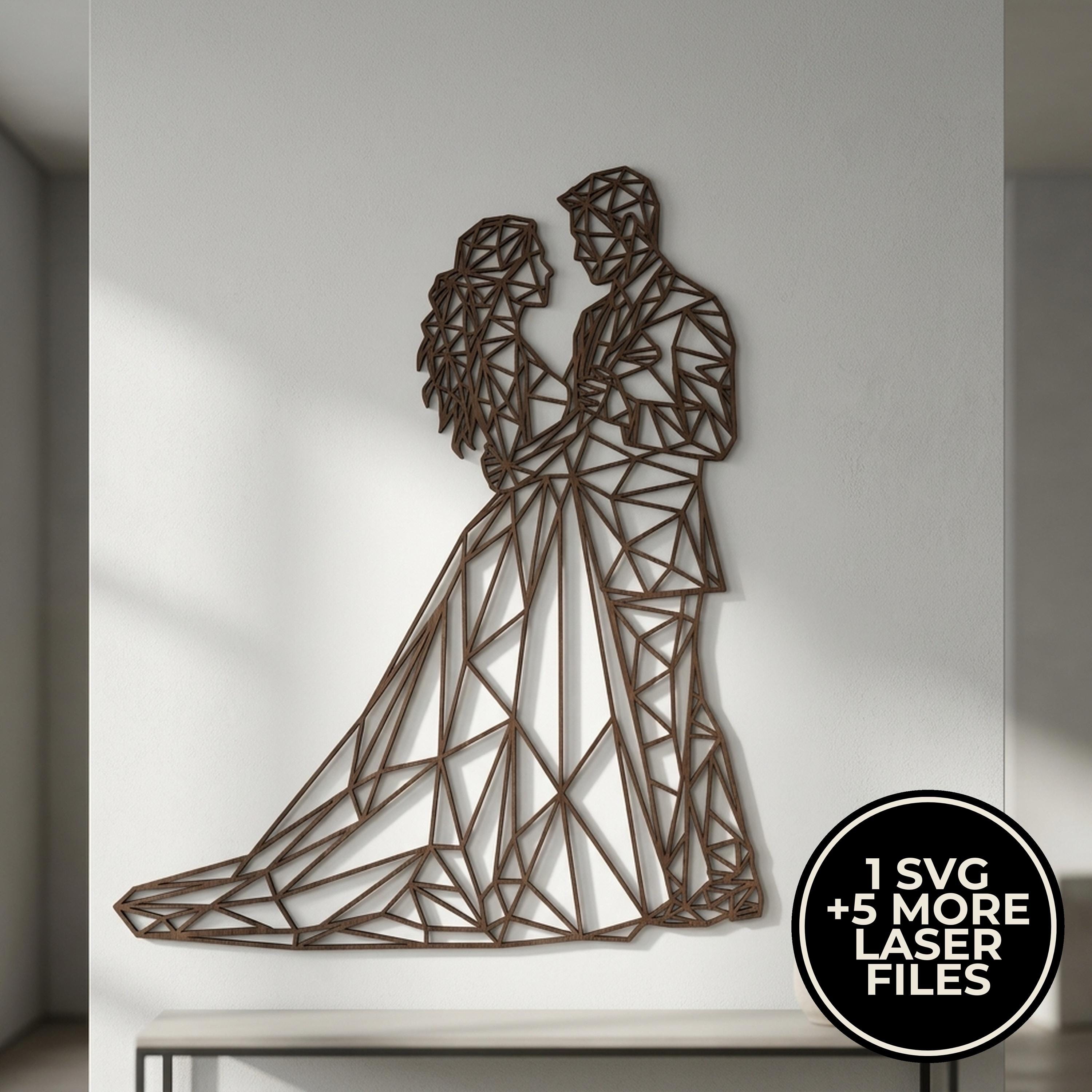 First Dance Graphics First Dance SVG Laser Cut File | Wedding Couple Dancing Silhouette Wall ...