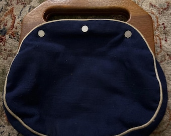 Bee Hive wood and cloth purse