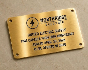 Satin Brass Plaque with Rounded Corners & Hardware Custom Size Brass Memorial Plate Solid Brass Plaque, Holes or Adhesive 1 2 3 4 5 6 7 Inch