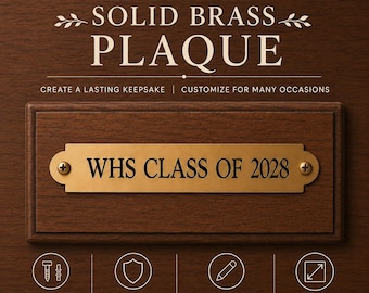 Solid Brass Plaque for Time Capsule, Engraved Brass Label, Class of 2026 Gift, Custom Plaque for Gift, Graduation Gift Idea