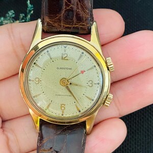 Rare Vintage Gladstone PermaSpring Geneve mechanical winding machine Watch – Bell Ring Swiss Made.