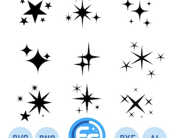 Sparkle SVG Bundle, Sparkle PNG Bundle, Sparkle Clipart, Sparkle Star SVG Cut Files For Cricut, Sparkle Silhouette, Star Svg, Twinkle svg