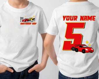 名前と年齢入りの誕生日幼児向け、レーシングカーの誕生日幼児向け