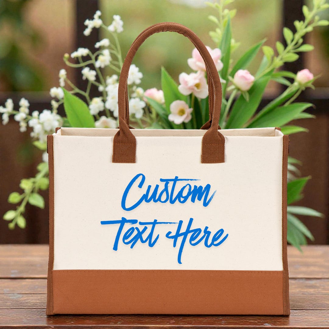 Personalized Tote Bag: Custom Text, Laminated Cotton - Etsy