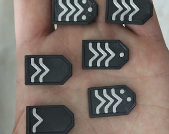 Insignias de rango de tropa de Star Trek TNG, impresas en 3D, accesorio magnético para uniforme.