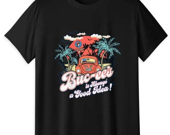 Buc-ee's Retro Beach Vacation T-Shirt, Vintage Car Palm Tree