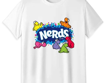 Nerds Candy T-Shirt, Colorful Cartoon Graphic, Candy Lover Shirt, Fun Retro Style Tee