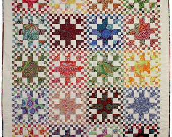 Quilt Pattern - Rainbow Checks - fat quarter friendly, PDF Version, original design by Sew Well Maide