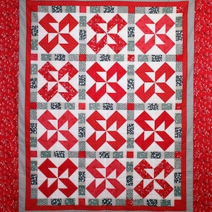 Quilt Pattern  - Raspberry Licorice - PDF Version, original design by Sew Well Maide
