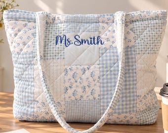 Custom Quilted Tote Bag | Weekend Travel Carry