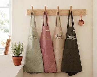 Personalized Cotton Cross Back Apron,  Custom Gift,Smock Apron,Japanese Pinafore Style