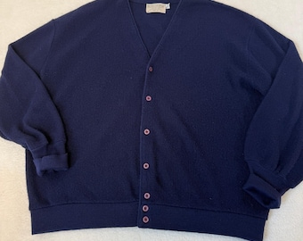 Cardigan Vintage Canyon Square da uomo, taglia 3XL, blu, stile Grandpacore Classic