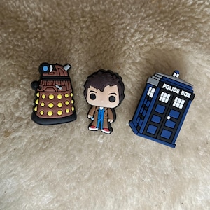 Dr Who croc charms | shoe charms | Tardis | Dalek | David Tennant