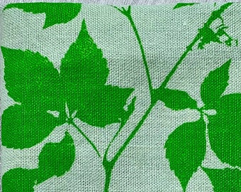 Green Linen Vine Tea Towel