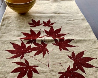 Linen Tea Towel Leaf Print