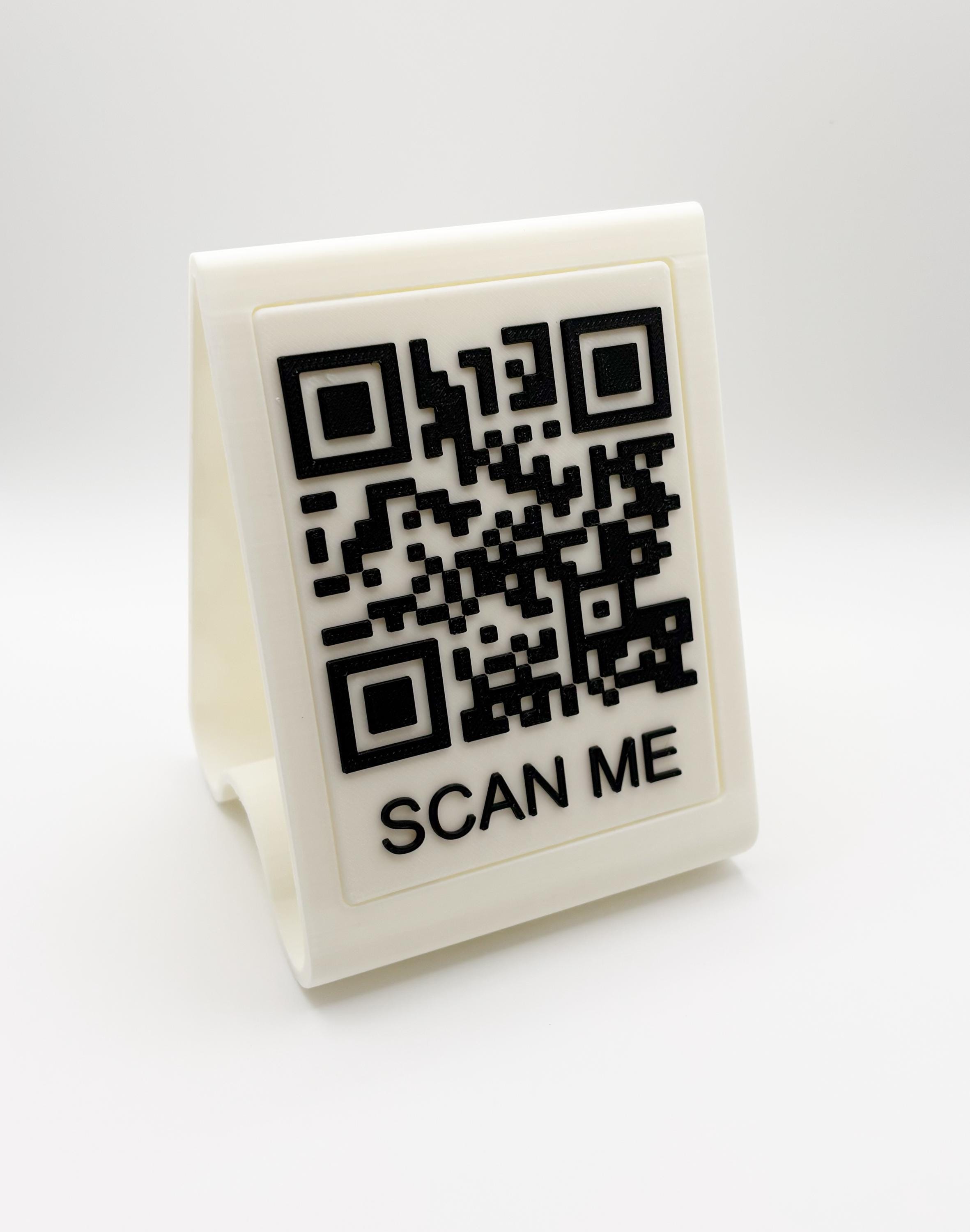 Custom 3D Printed QR Code Stand With Insert – Tabletop Display for ...