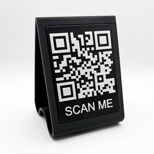 Custom 3D Printed QR Code Stand with Insert – Tabletop Display for Business, Events, Restaurants, Contactless Menu