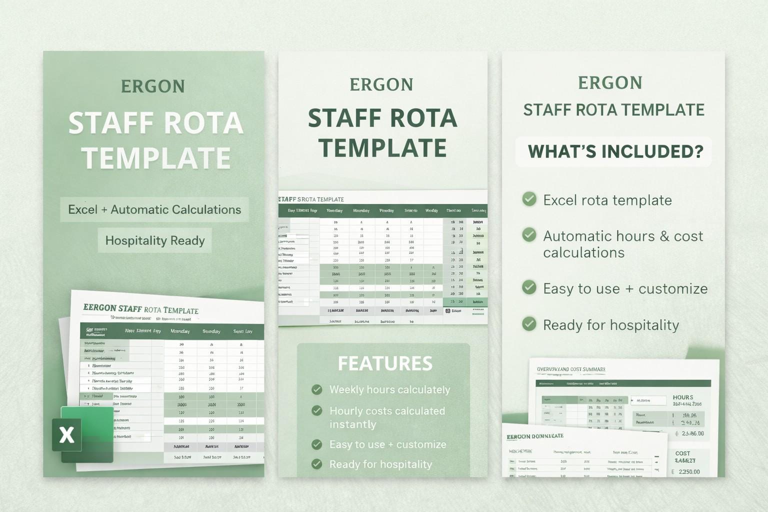 Staff Rota Template Excel | Weekly & Monthly Schedule | Restaurant ...