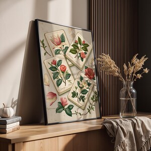 Mahjong Wall Art Print | Botanical Tile Illustration | Southern Home Decor | Mahjong Gift for Her image 8