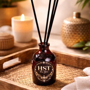 2 Pack Luxury Oud & Amber Reed Diffuser 50ml, Handmade Home Fragrance, Gift for Her