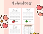 Alphabet Numbers Tracing Workbook | Preschool Kindergarten PDF (Instant Download)